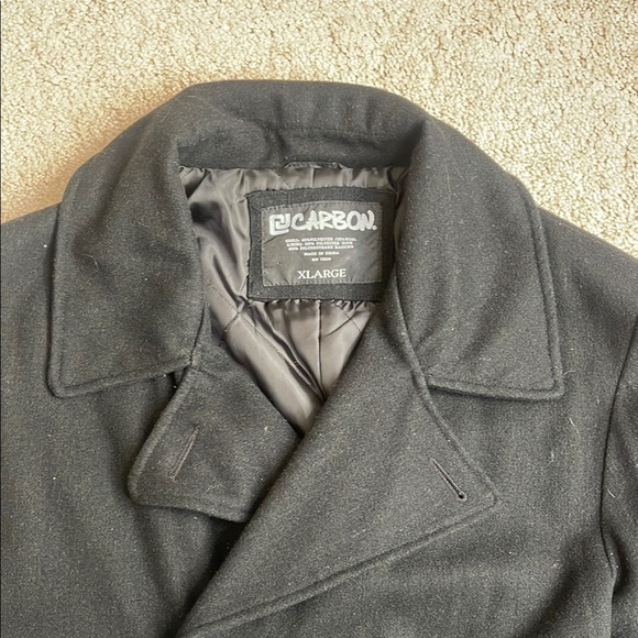 Carbon Black Peacoat Timeless Wool Blend Design - Picture 2 of 5